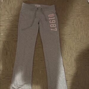 Aeropostale Kids Gray Joggers with Pink Logo